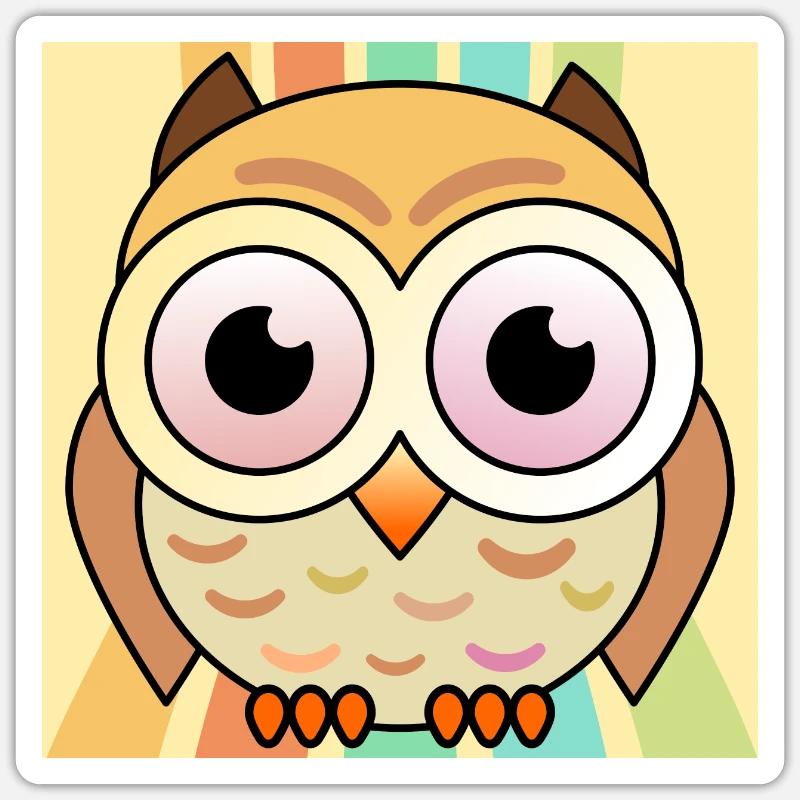 RETRO EULE - TIERBILDER Sticker Größe S (10 x 10 cm)