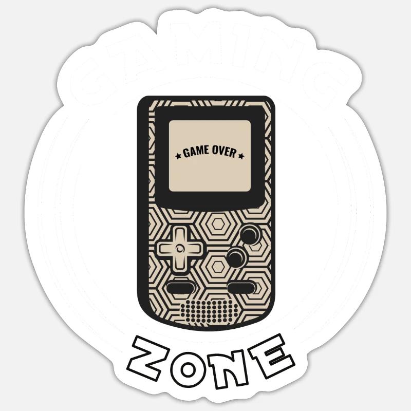 Console de jeux Gaming Zone - Sticker taille S (10 x 10 cm) - blanc mat