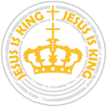jesus is king Zitat - Sticker Größe S (10 x 10 cm) - Mattweiß - Vorne