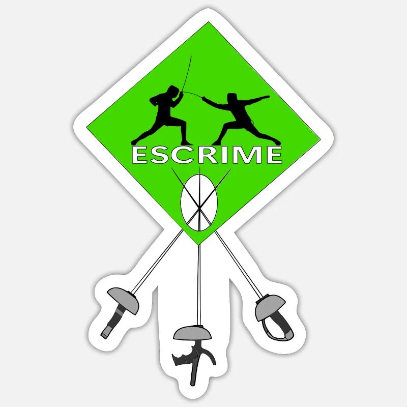 Fechten - Sticker Größe S (10 x 10 cm) - Mattweiß