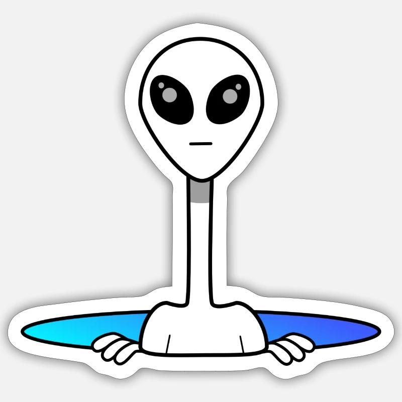 Alien from outer space - Sticker size S (10 x 10 cm) - white matte