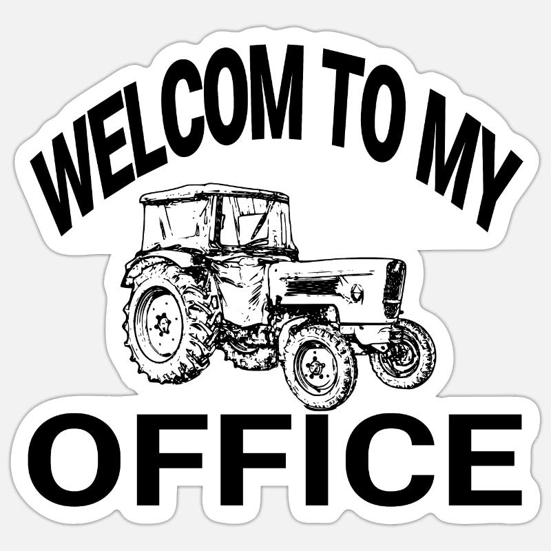 Traktor - Sticker Größe S (10 x 10 cm) - Mattweiß