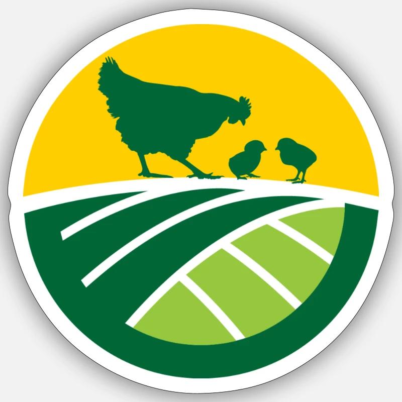 Poultry Fields - Sticker Größe S (10 x 10 cm) - Mattweiß