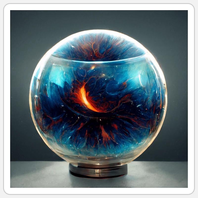 Supernova in a crystal ball version 2 - Sticker size S (10 x 10 cm) - white matte