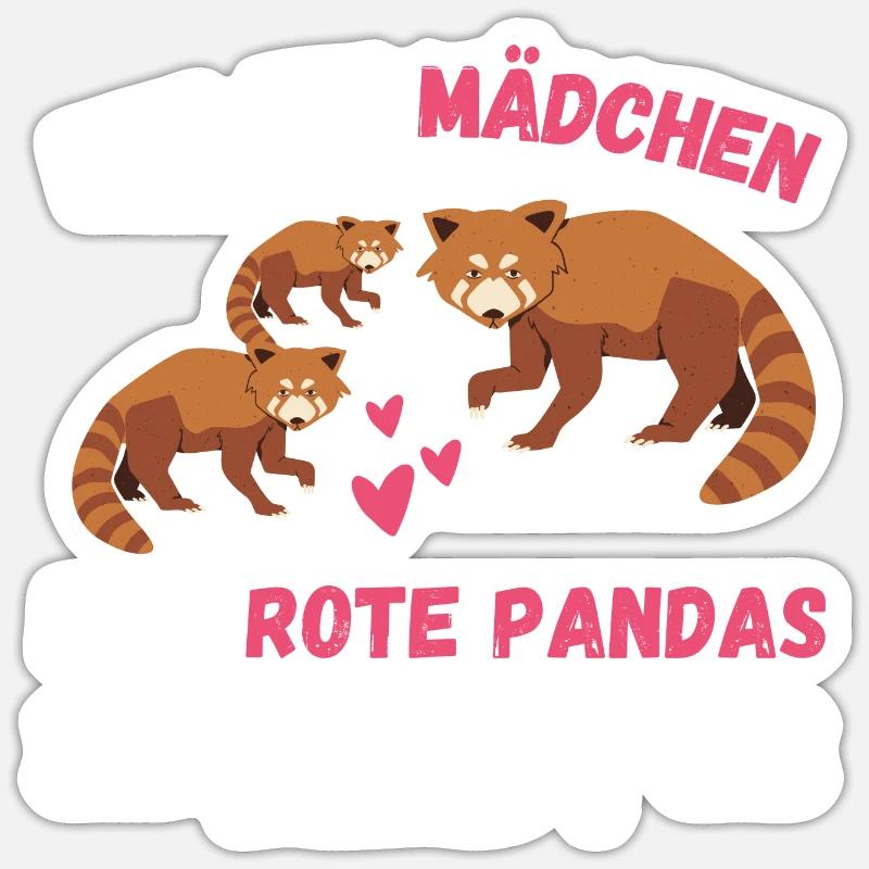 China Zoo Tier Mädchen Geschenk Roter Panda - Sticker Größe S (10 x 10 cm) - Mattweiß