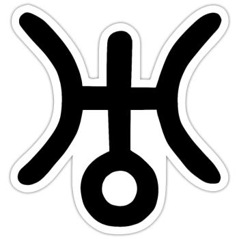 Astrologisches Symbol Uranus - Sticker Größe S (10 x 10 cm) - Mattweiß - Vorne
