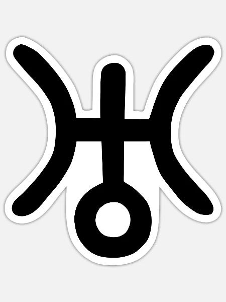 Astrologisches Symbol Uranus - Sticker Größe S (10 x 10 cm) - Mattweiß