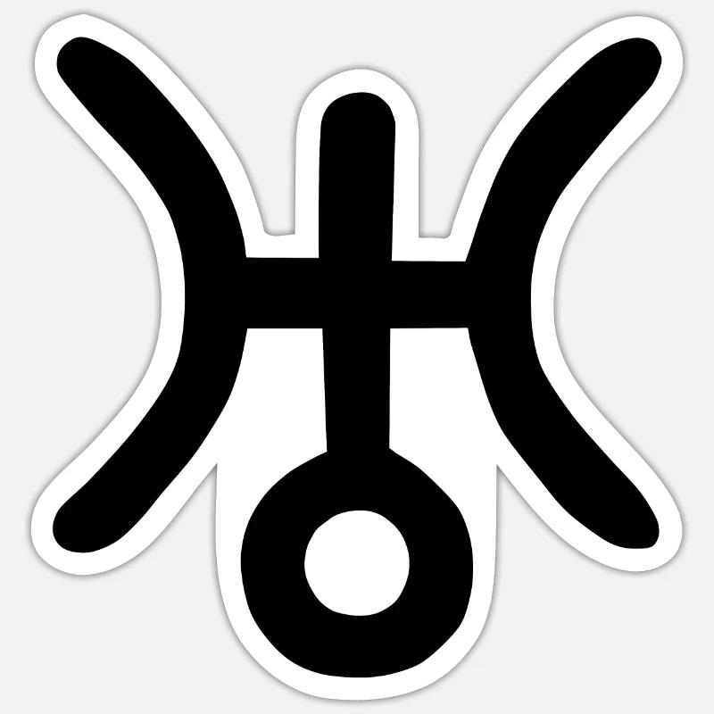 Astrological symbol Uranus - Sticker size S (10 x 10 cm) - white matte