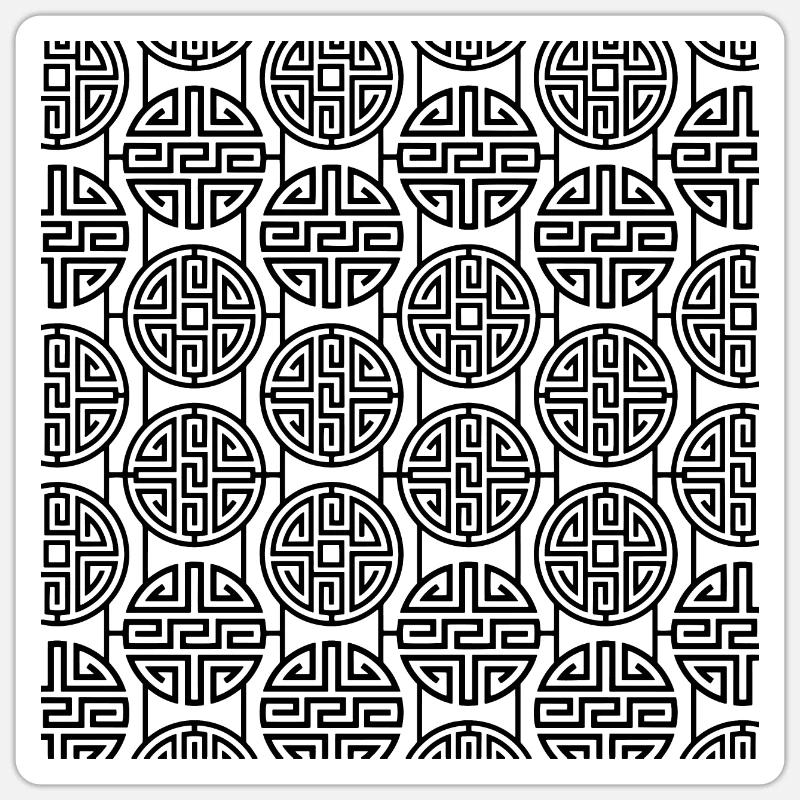 Chinesisches Muster - Sticker Größe S (10 x 10 cm) - Mattweiß