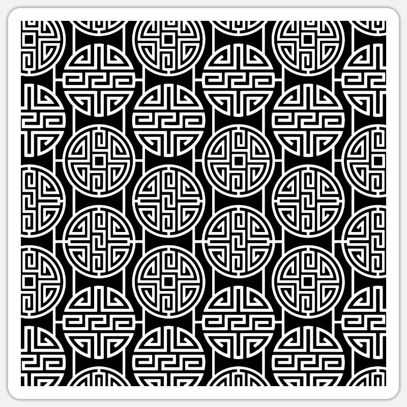 Chinesisches Muster - Sticker Größe S (10 x 10 cm) - Mattweiß