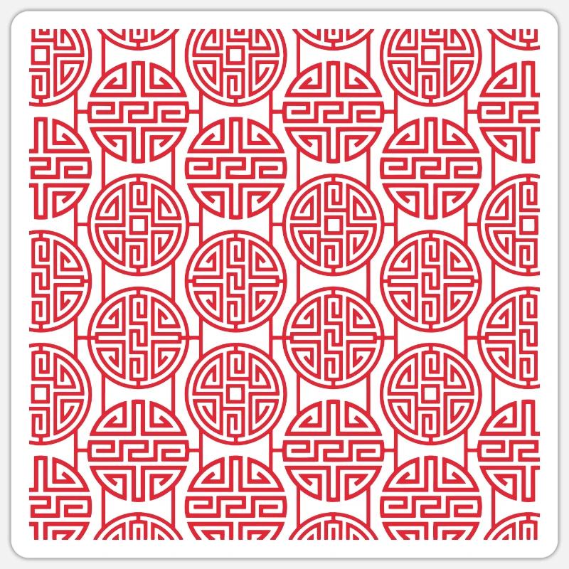 Chinese pattern Sticker size S (10 x 10 cm)