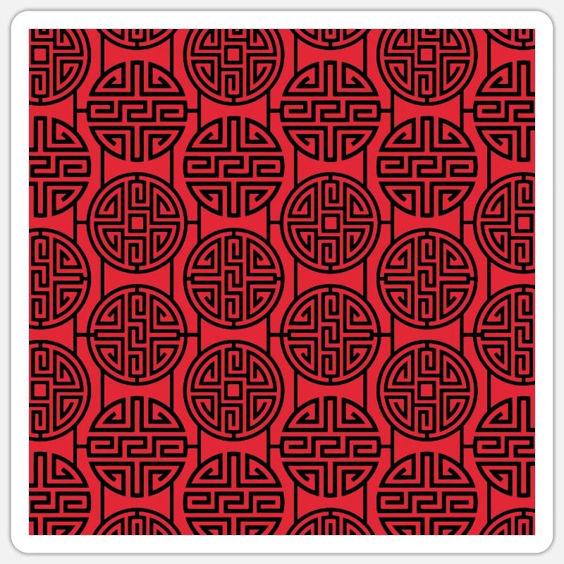 Chinesisches Muster - Sticker Größe S (10 x 10 cm) - Mattweiß