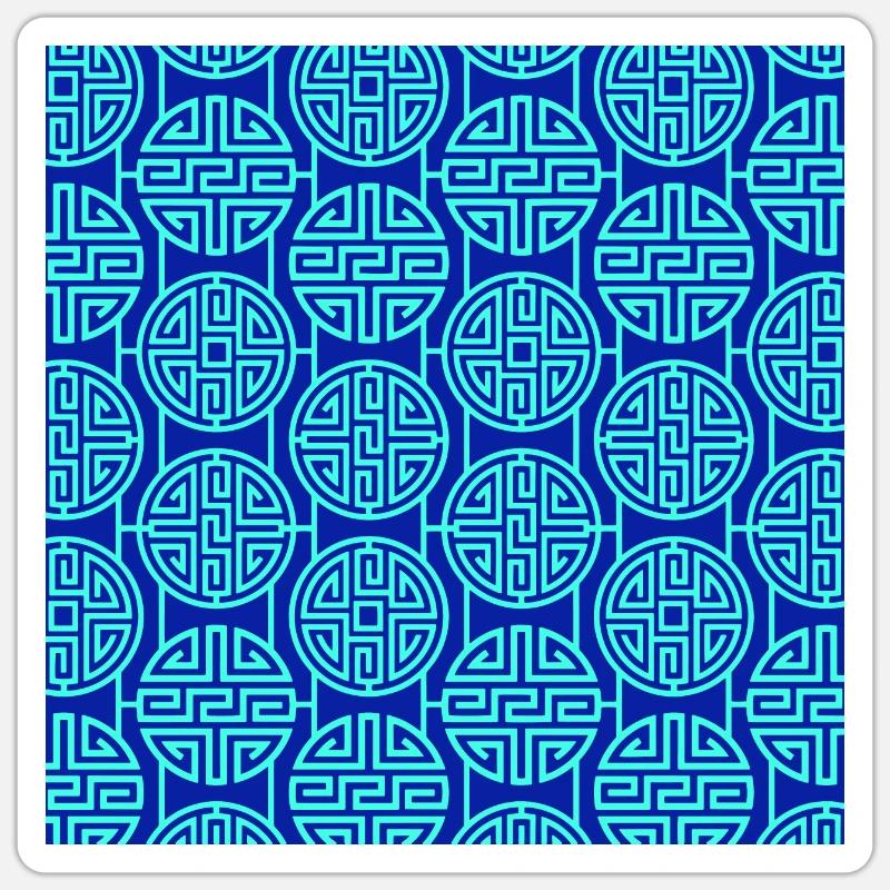 Modèle chinois - Sticker taille S (10 x 10 cm) - blanc mat