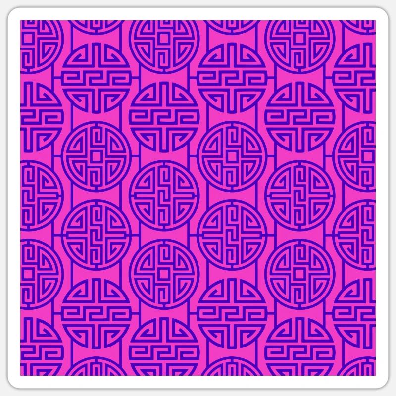 Modèle chinois - Sticker taille S (10 x 10 cm) - blanc mat