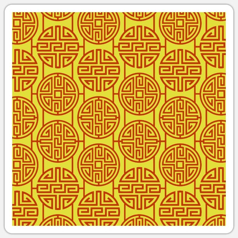 Chinese pattern Sticker size S (10 x 10 cm)
