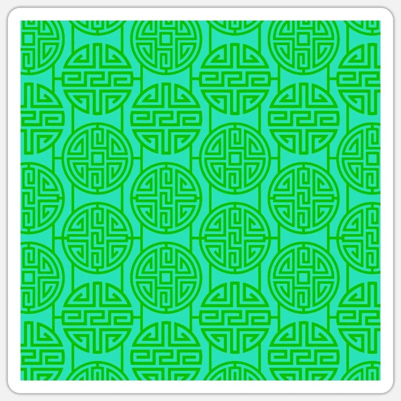 Chinesisches Muster - Sticker Größe S (10 x 10 cm) - Mattweiß
