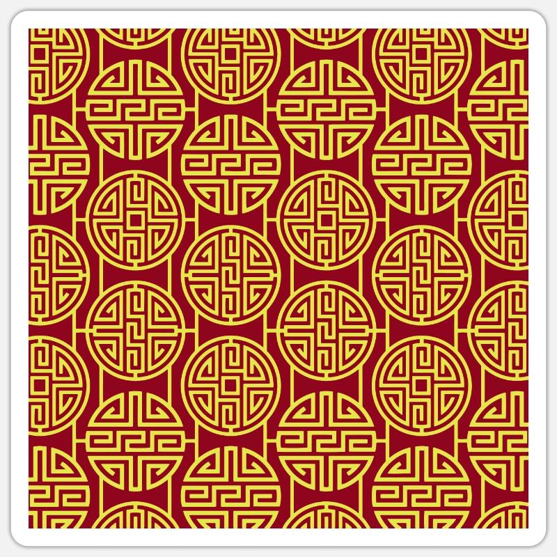 Chinesisches Muster - Sticker Größe S (10 x 10 cm) - Mattweiß