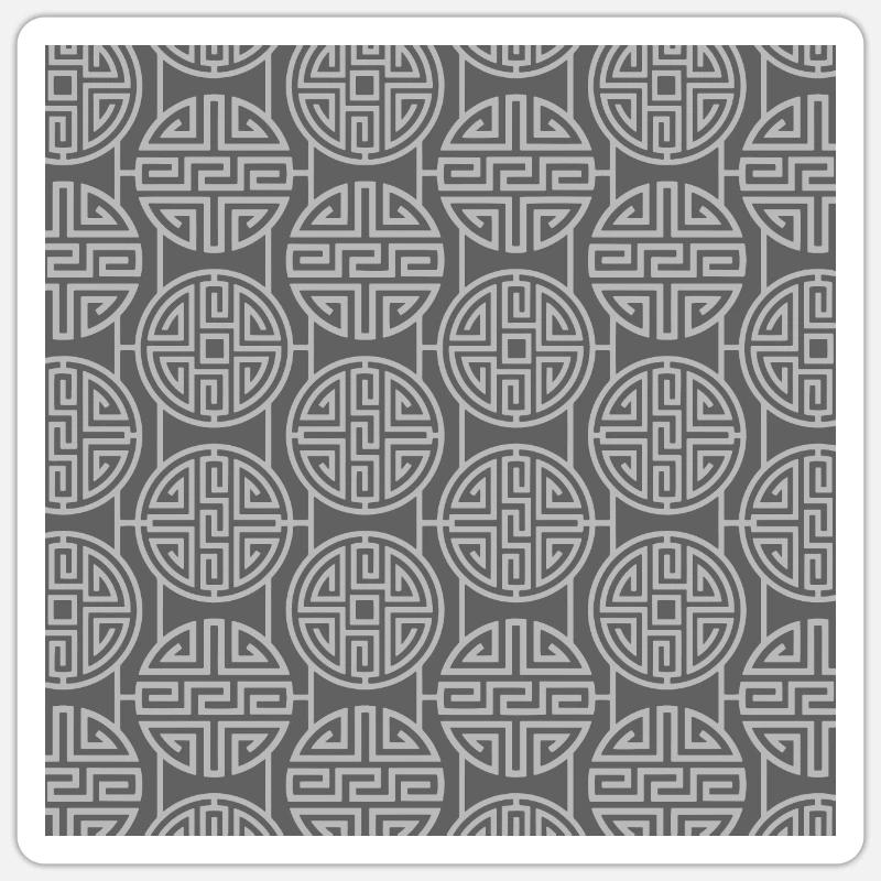 Chinese pattern - Sticker size S (10 x 10 cm) - white matte