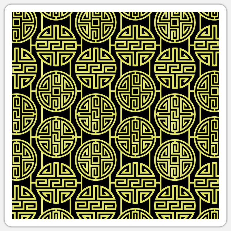 Chinesisches Muster - Sticker Größe S (10 x 10 cm) - Mattweiß