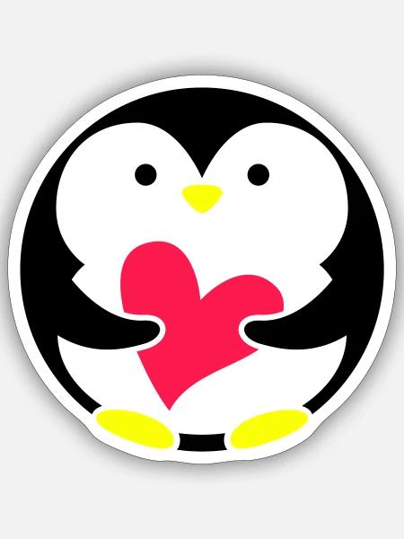 Pinguin - Sticker Größe S (10 x 10 cm) - Mattweiß