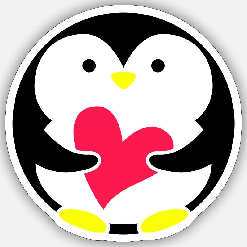 Pinguin - Sticker Größe S (10 x 10 cm) - Mattweiß