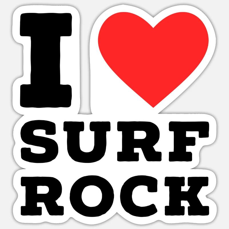 I love surf rock Sticker size S (10 x 10 cm)