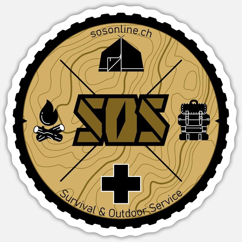 SOSonline.ch logo sable/beige - Sticker taille S (10 x 10 cm) - blanc mat