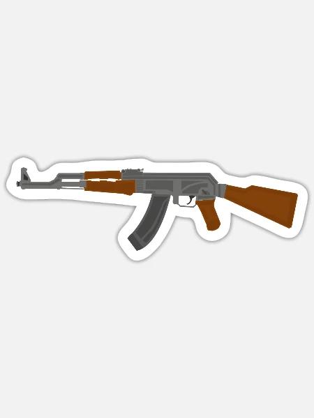 AK 47 - Sticker Größe S (10 x 10 cm) - Mattweiß