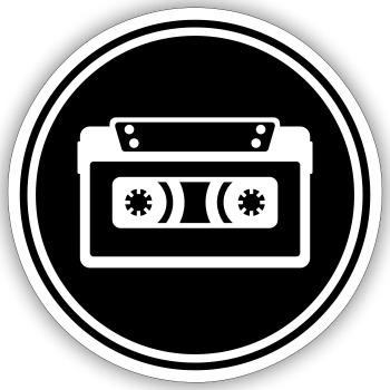 Cassette Tape Symbol - Sticker size S (10 x 10 cm) - white matte - Front