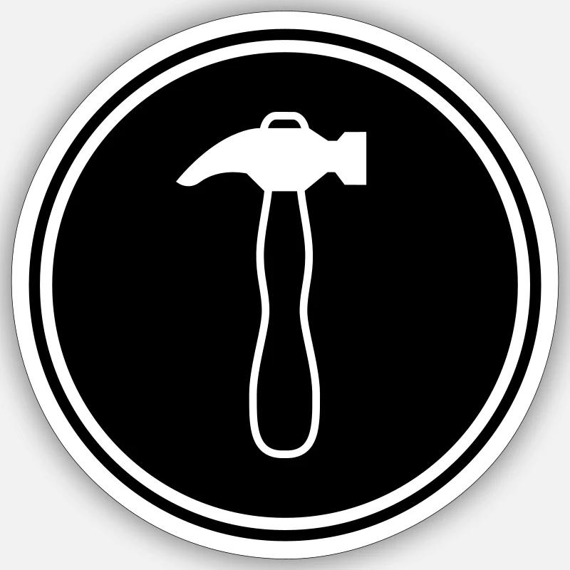 Artisans marteaux Sticker taille S (10 x 10 cm)
