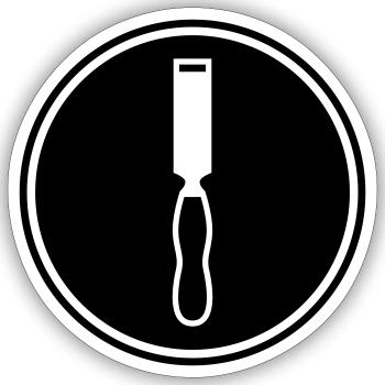 Ikonet Værktøj - Sticker størrelse S (10 x 10 cm) - mat hvid - Foran