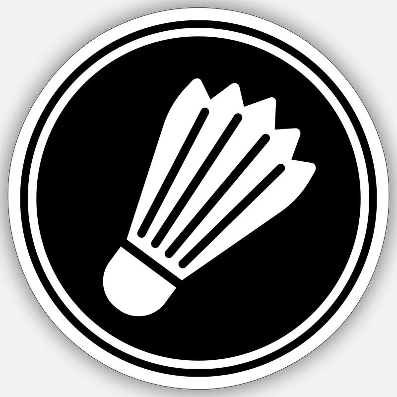 badminton - Sticker taille S (10 x 10 cm) - blanc mat
