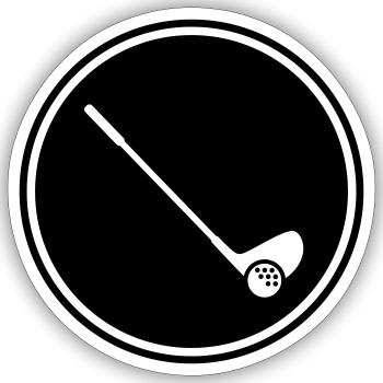 Golf symbol - Sticker size S (10 x 10 cm) - white matte - Front