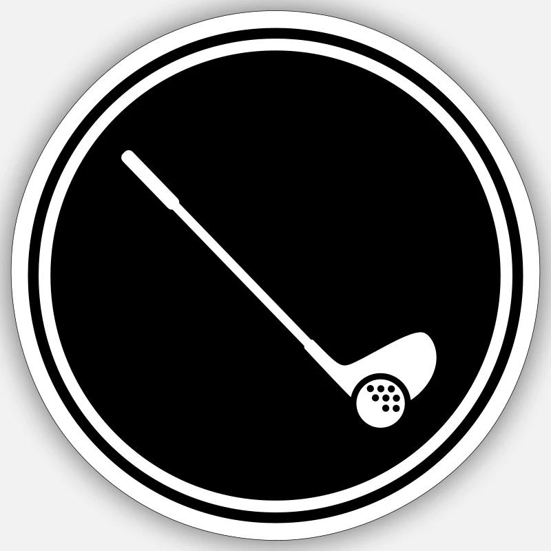 Symbole du golf - Sticker taille S (10 x 10 cm) - blanc mat