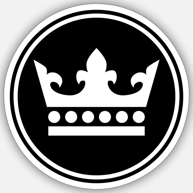 Krone Silhouette - Sticker taille S (10 x 10 cm) - blanc mat