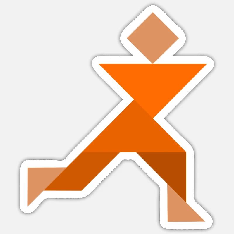 Sprinter - Tangram - Sticker Größe S (10 x 10 cm) - Mattweiß