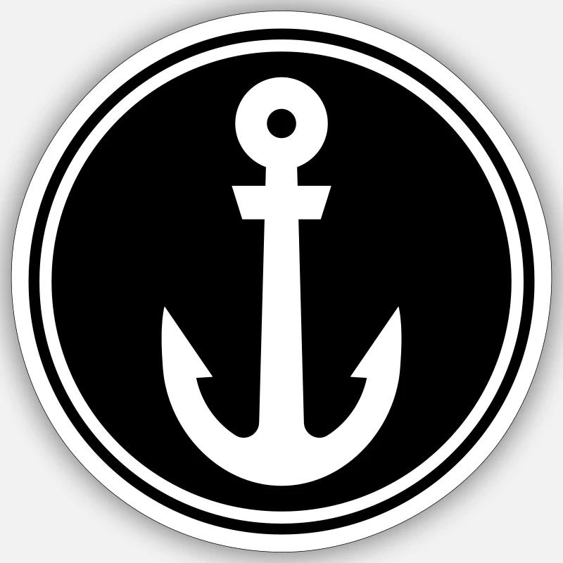 Anker Seemann Sticker Größe S (10 x 10 cm)