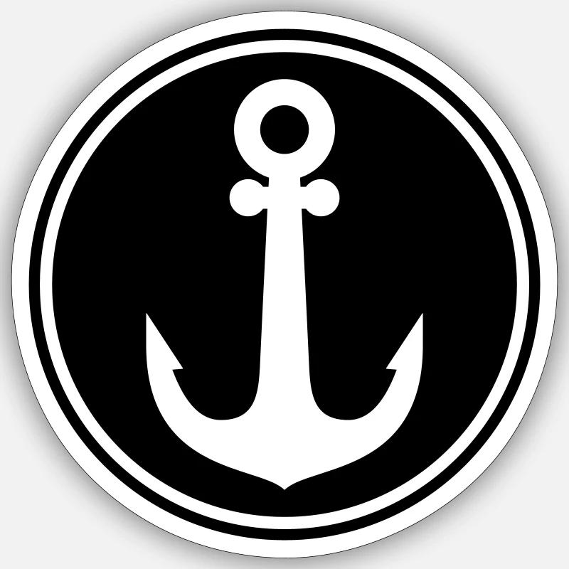 Icône d’ancrage - Sticker taille S (10 x 10 cm) - blanc mat
