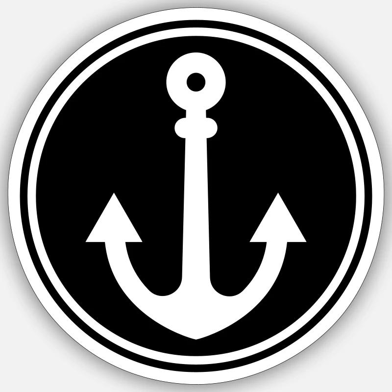 Anker form - Sticker Größe S (10 x 10 cm) - Mattweiß