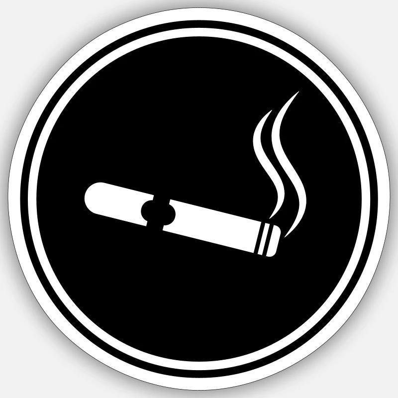 Symbole du cigare - Sticker taille S (10 x 10 cm) - blanc mat