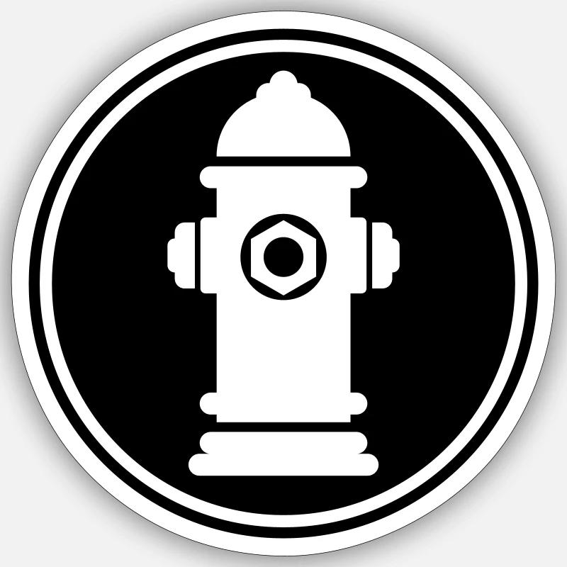 Hydrant Icon - Sticker Größe S (10 x 10 cm) - Mattweiß