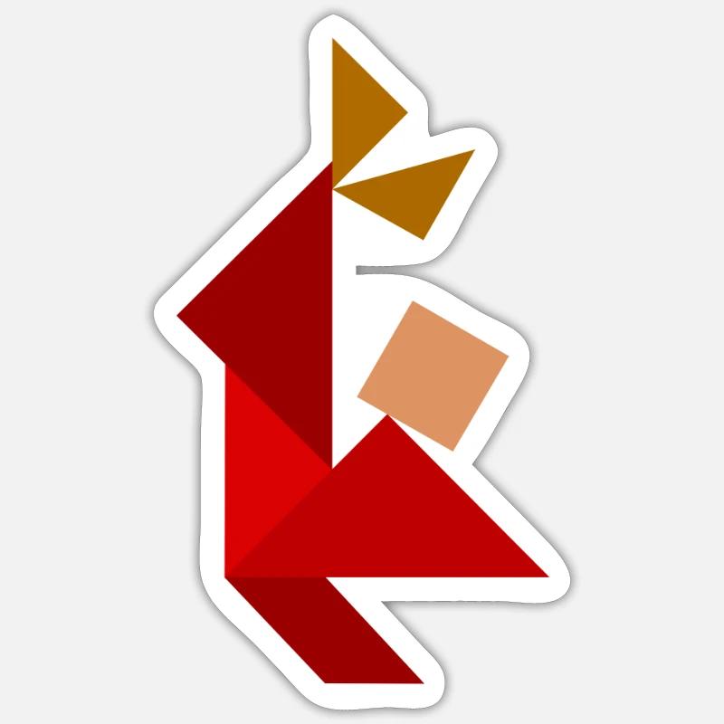 Breakdancer - Tangram Sticker Größe S (10 x 10 cm)