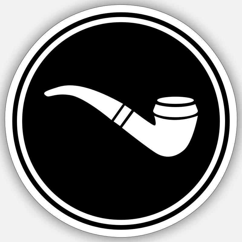 Smoking a pipe Sticker size S (10 x 10 cm)