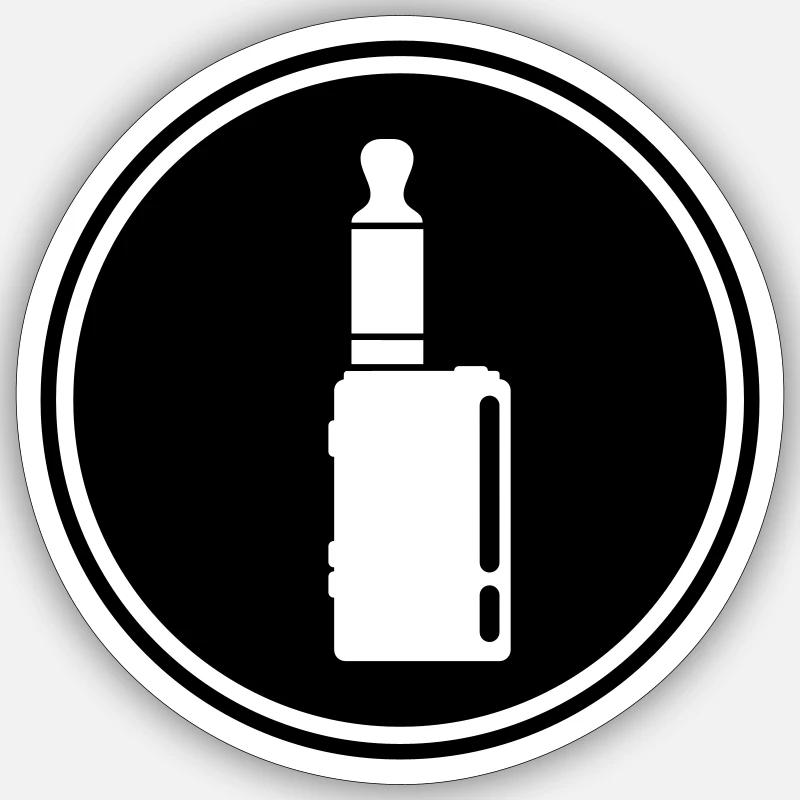 Silhouette de cigarette électronique - Sticker taille S (10 x 10 cm) - blanc mat