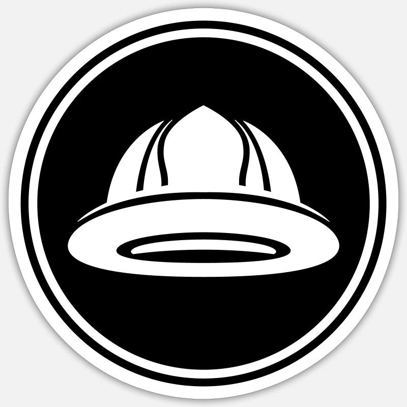 Firefighter's helmet - Sticker size S (10 x 10 cm) - white matte