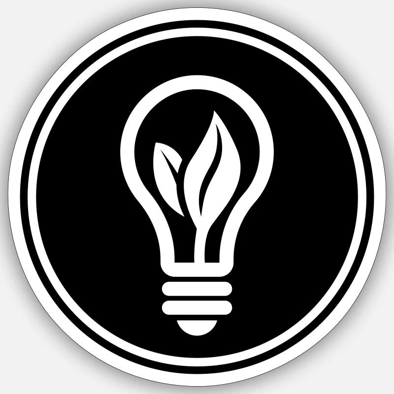 Light bulb icon - Sticker size S (10 x 10 cm) - white matte