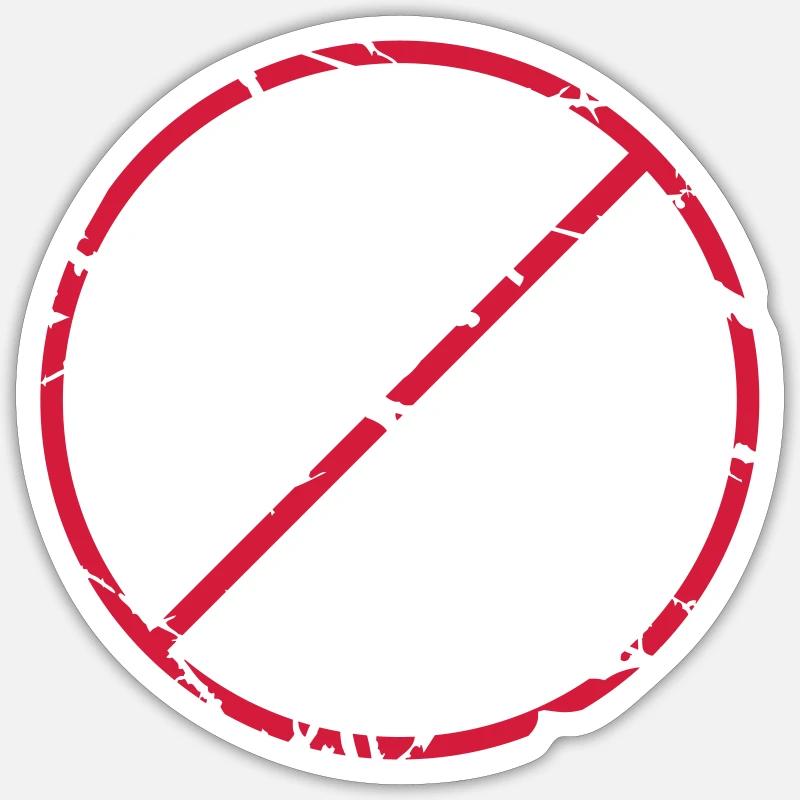 Durchgestrichen Zeichen Stop rund - Sticker Größe S (10 x 10 cm) - Mattweiß