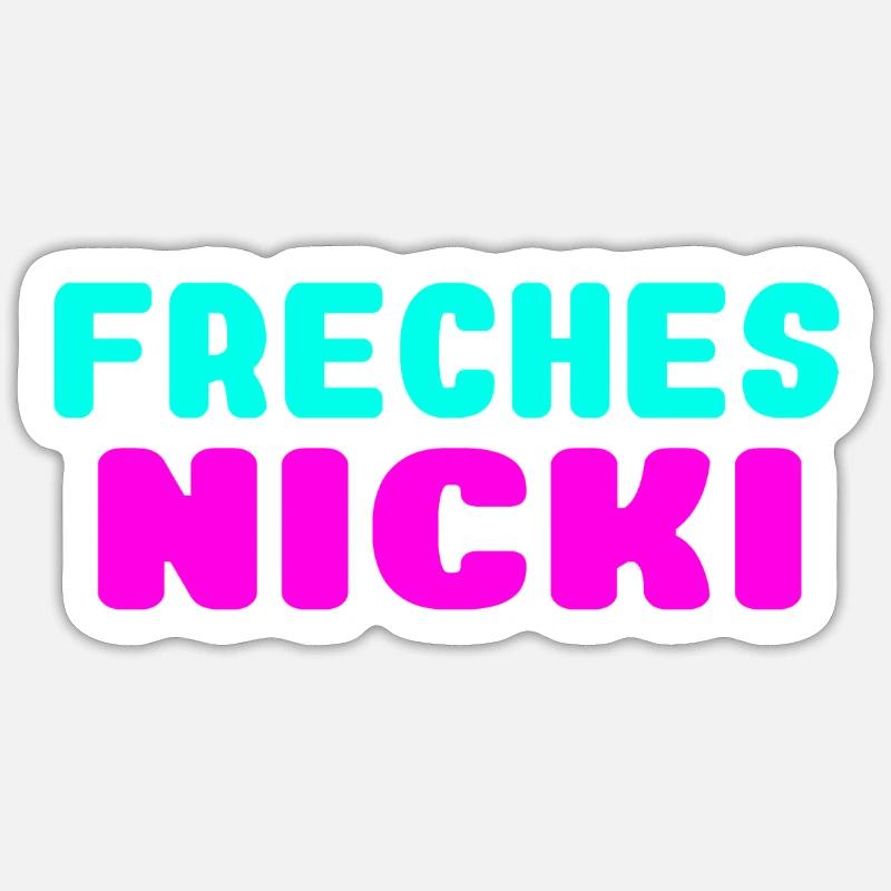 freches nicki neon Farben - Sticker Größe S (10 x 10 cm) - Mattweiß