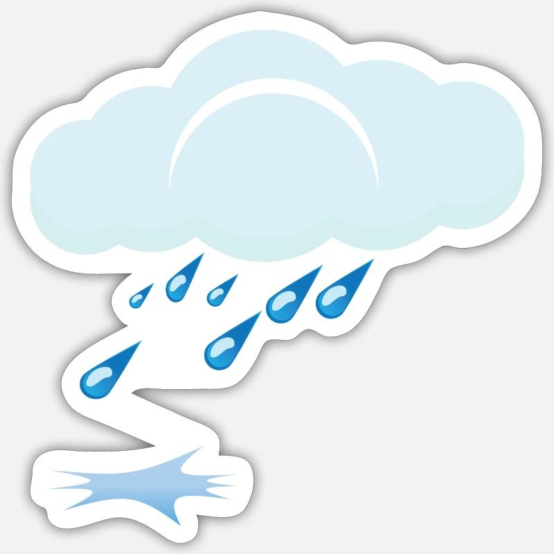 Rain - Sticker size S (10 x 10 cm) - white matte