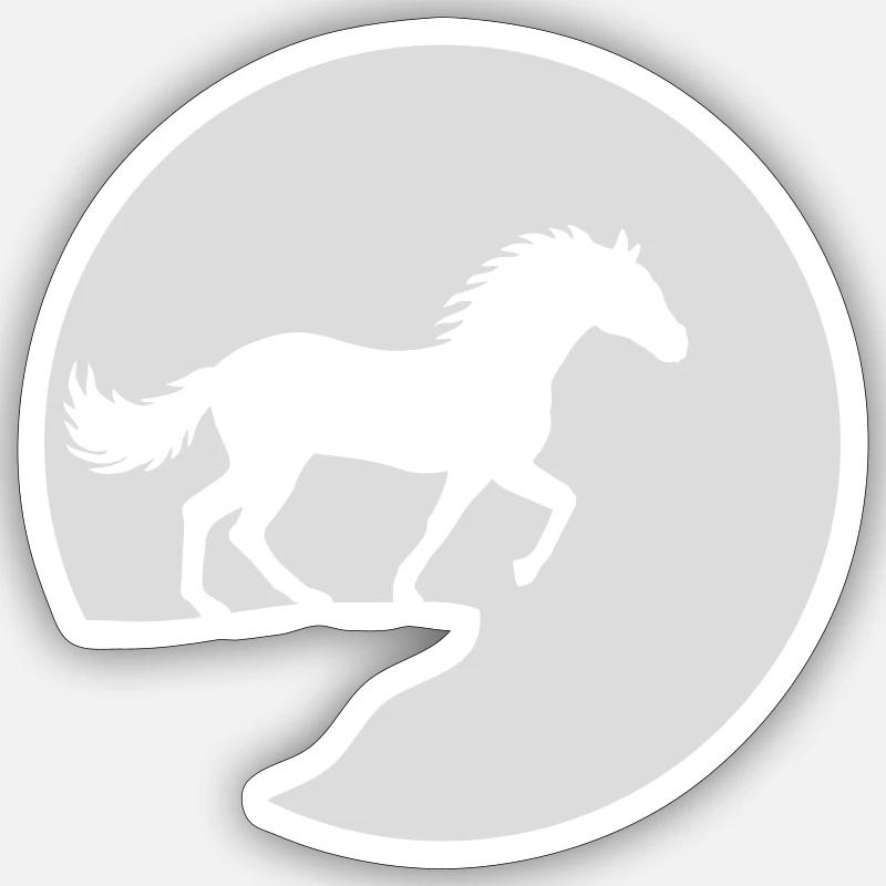 Mond Klippe Stehendes Pferd Sticker Größe S (10 x 10 cm)